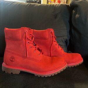 Timberland Vibrant Red Lace-Up Boots